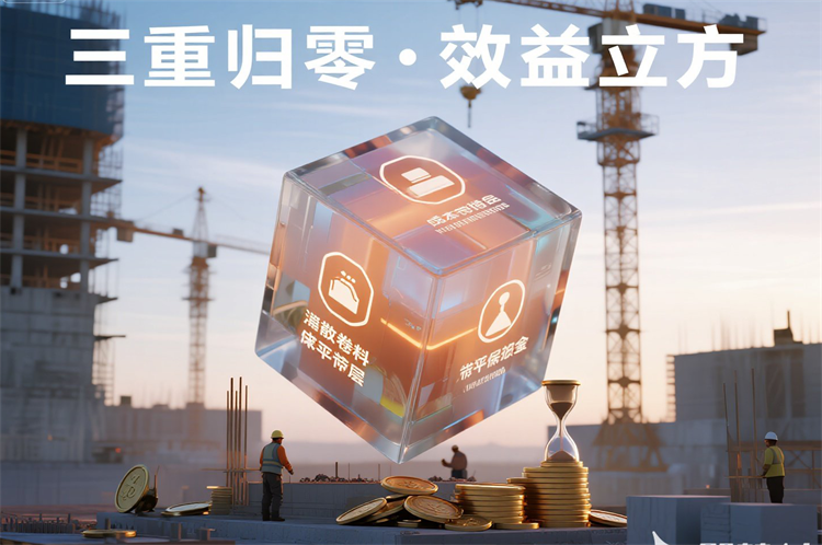 成本效益可視化 _三重歸零 · 效益立方_ 立體透明魔方懸浮空中：三個面....png